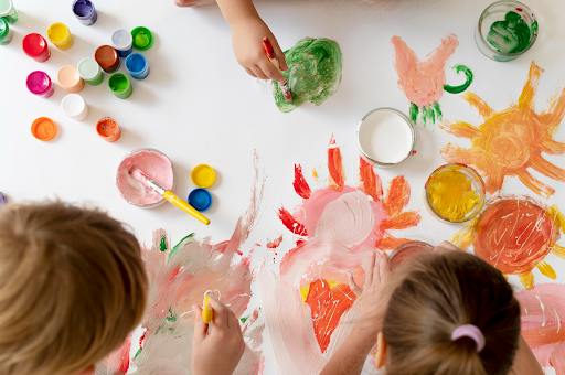 art and sensory play at the tiny tots school